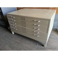 Beige 5 Drawer Map Plan File with Legs